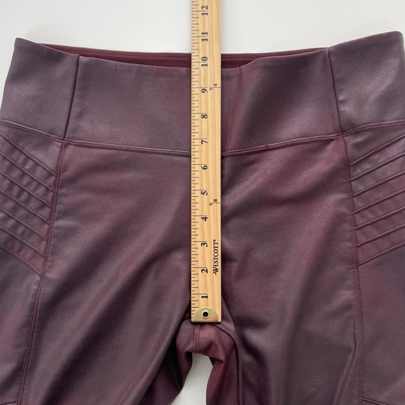 ATHLETA Delancey Gleam Moto Tight in Decadent Chocolate Deep Burgundy Size Large - Picture 10 of 11